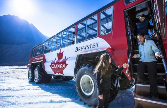 Snow coach on the Athabasca Glacier - Jasper National Park, Canada